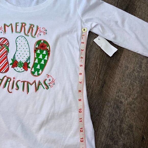 Coral Bay Merry Christmas Top-Size Small Petite - Picture 6 of 7